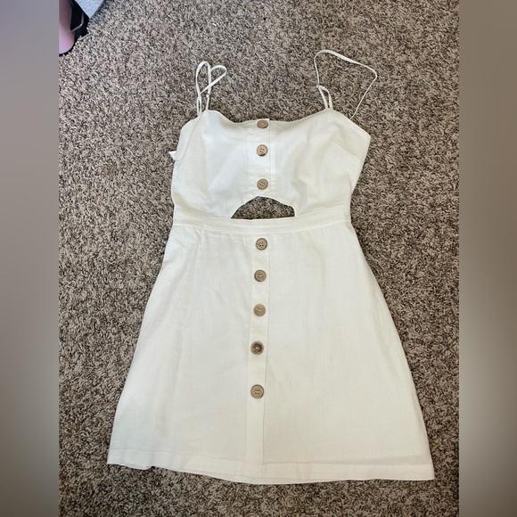 White Summer Button Dress - Picture 3 of 4